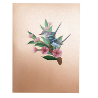 pop-up twee mussen op een tak kaart